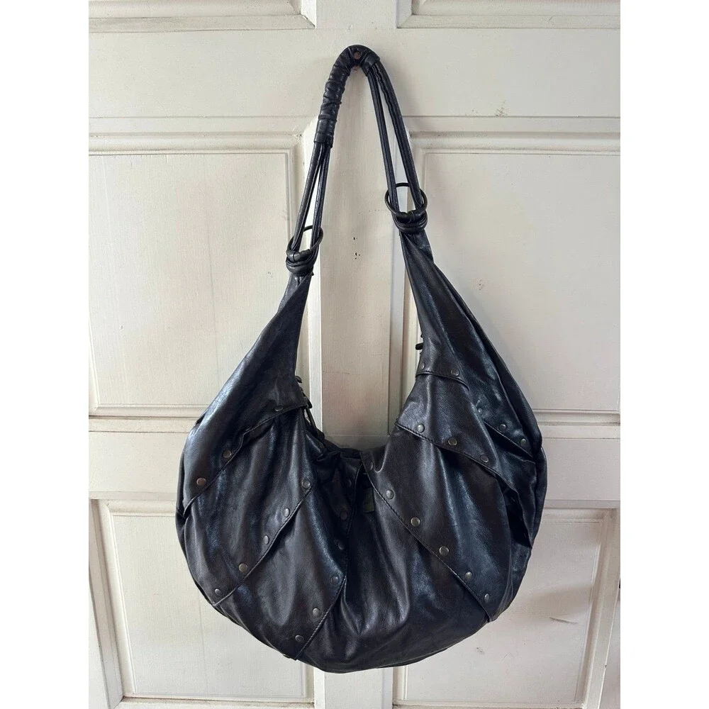 Vintage Kooba Vegan Leather Slouchy Bohemian Mombasa Aesthetic Hobo Shoulder Bag